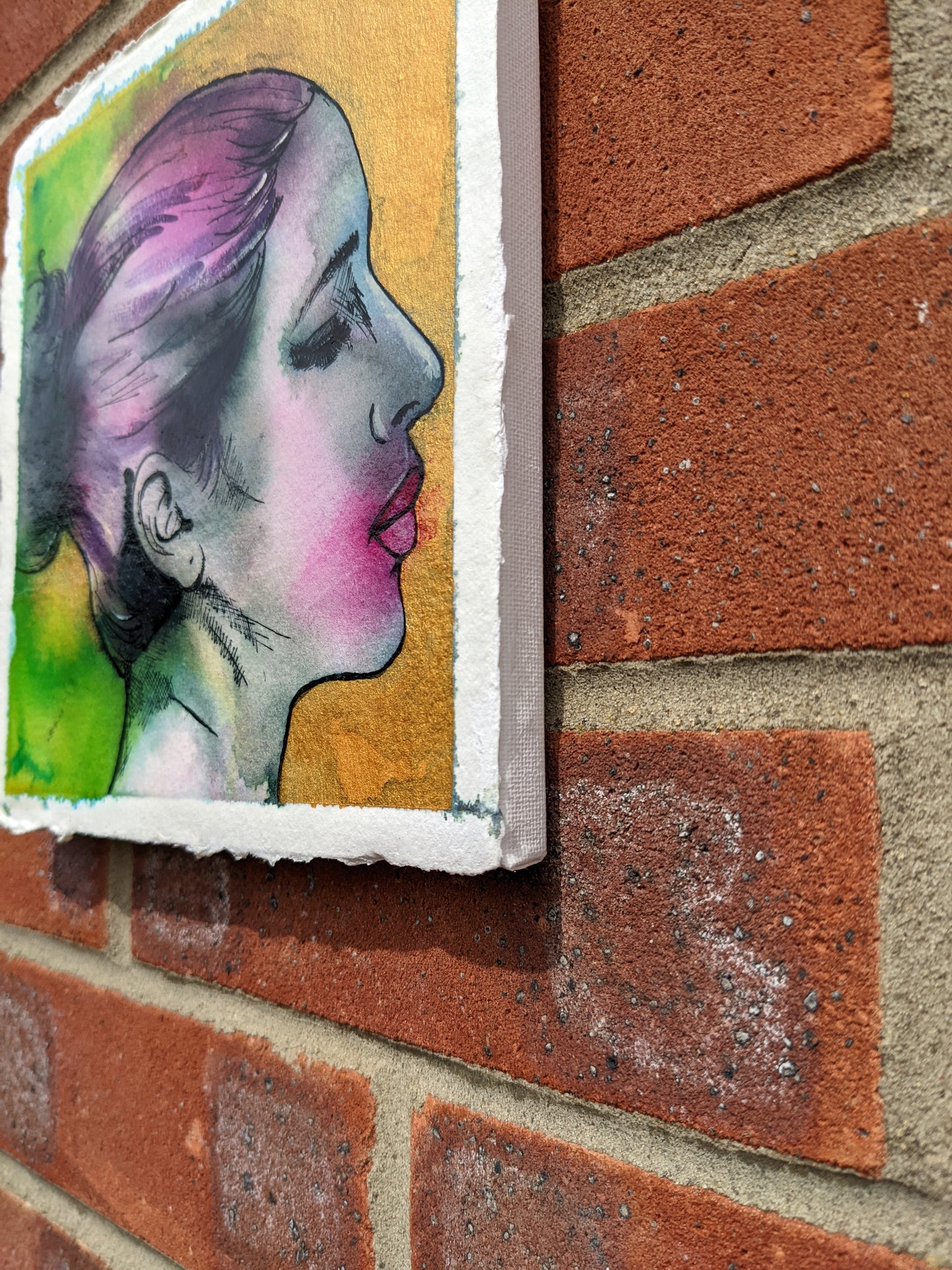 primrose, fairy maid to Titania from a Midsummer nights dream, and original ink painting by Dianne Bowell, female britsih artist from Middlesbrough