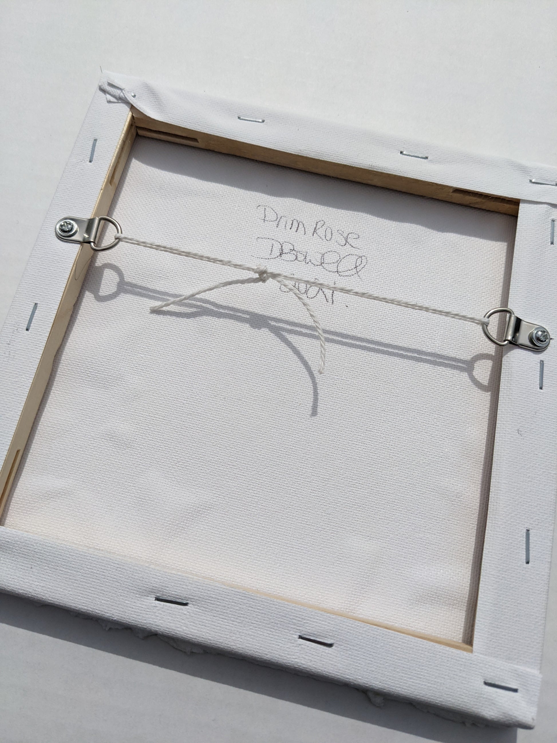 Back view of the small original painting by Dianne Bowell