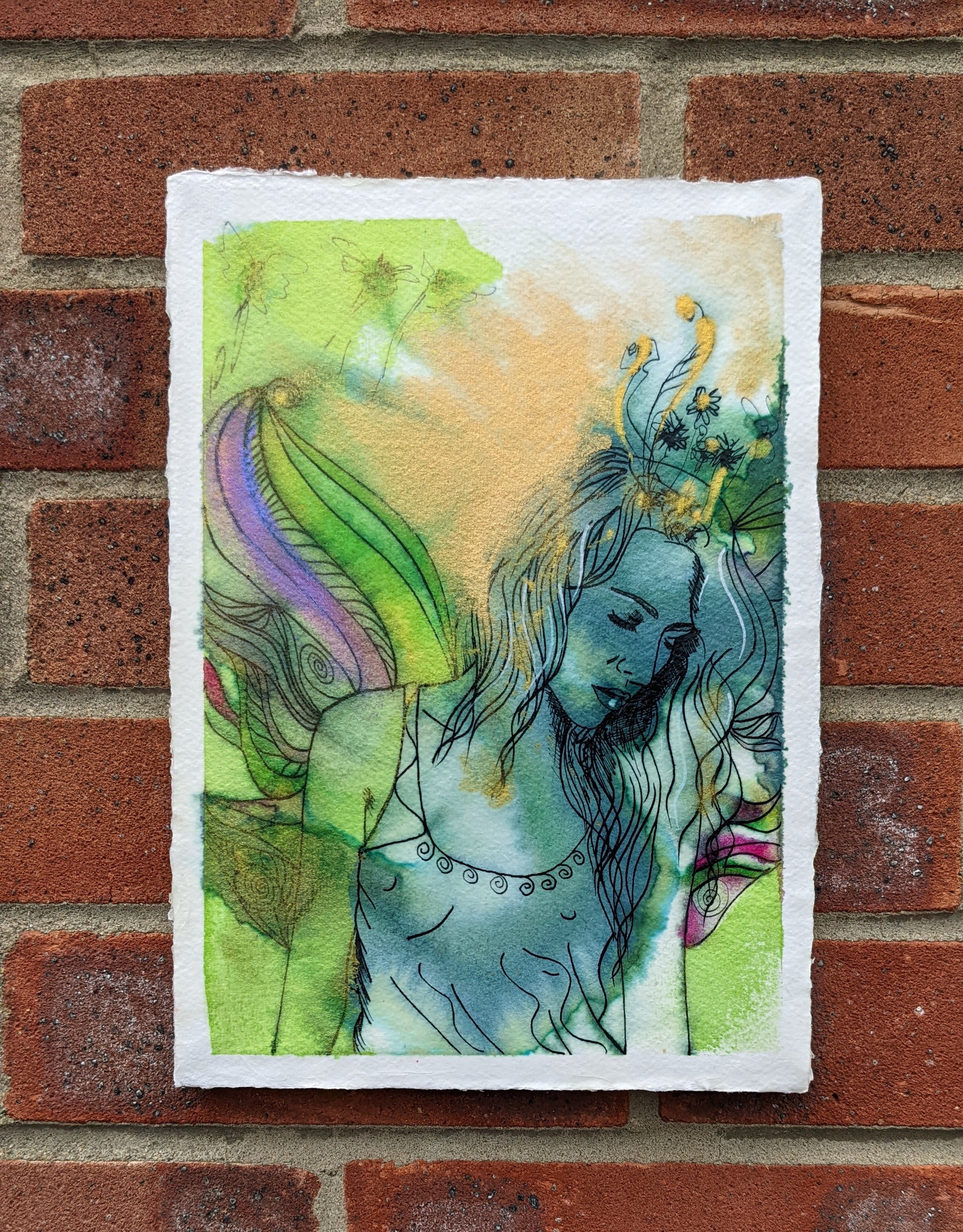 Peaseblossom, fairy maid to fairy Queen Titania, from Shakespears midsummer nights dream, beautiful fae figure by british female artist Dianne Bowell Based in Middlesbrough in the north east of england