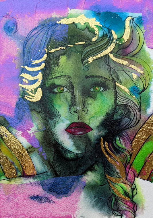 painting by middlesbrough artist dianne bowell, feminine ephermeral expressionism