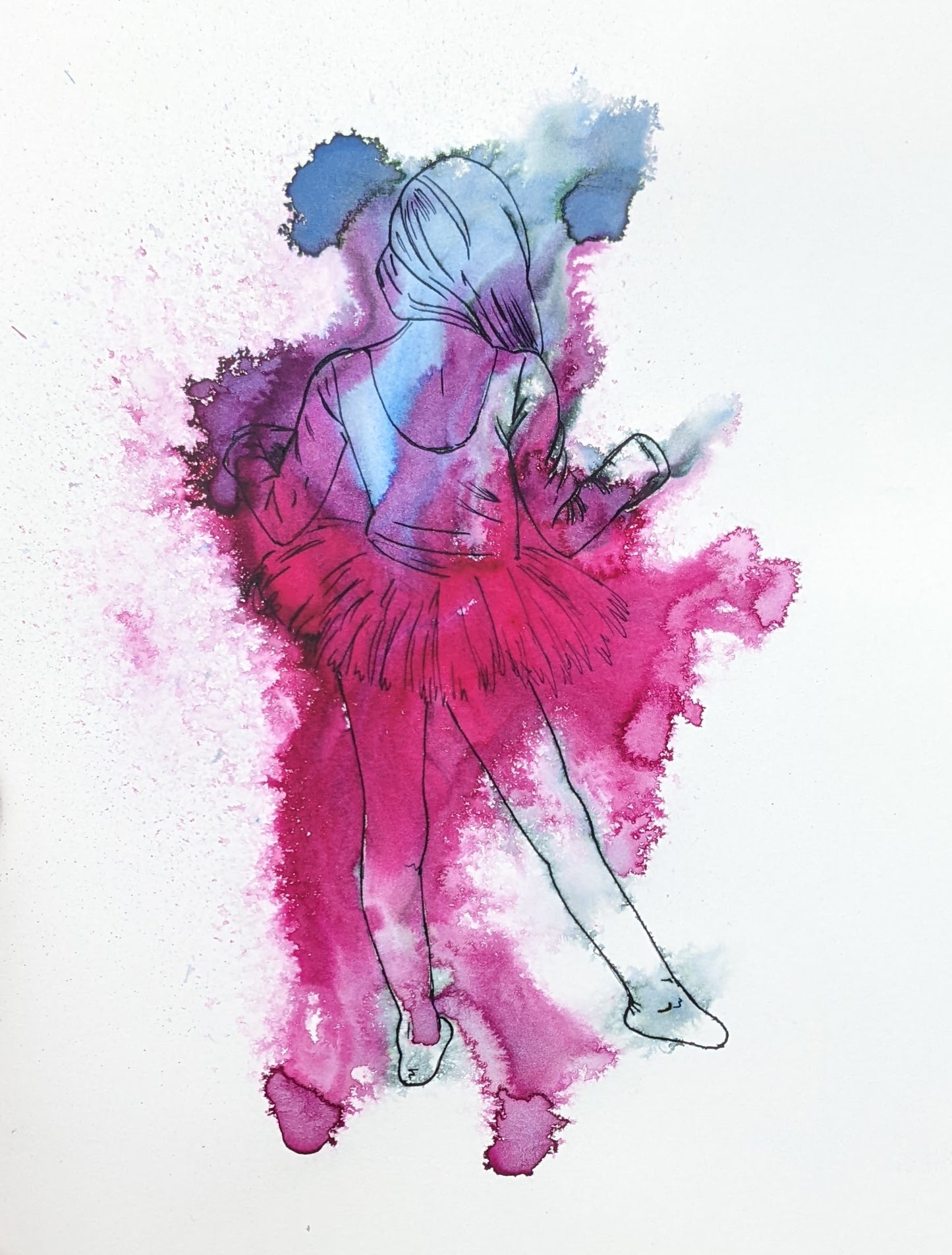 An original bright ink painting by british female artist Dianne Bowell, the Middlesbrough artist is availble for exhibitions, portrait commissions, murals, projects.