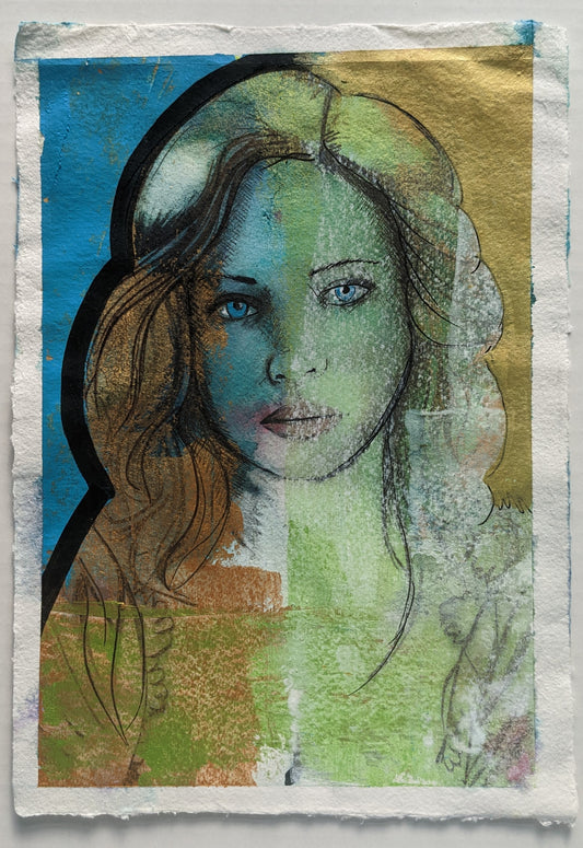 By Dianne Bowell, Middlesbrough portrait artist, for Gilkes Street Artist Studios, Teesside, In ancient Greek mythology and religion, Persephone