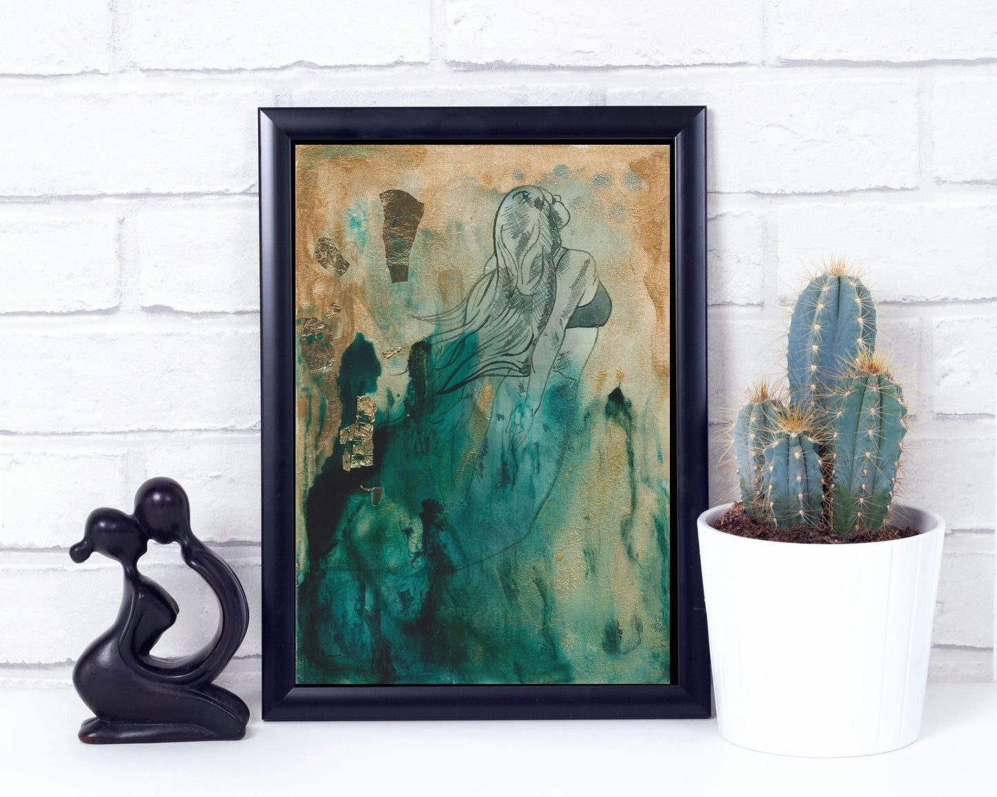 Print, Ritual Hand Embellished with gold leaf (A4)