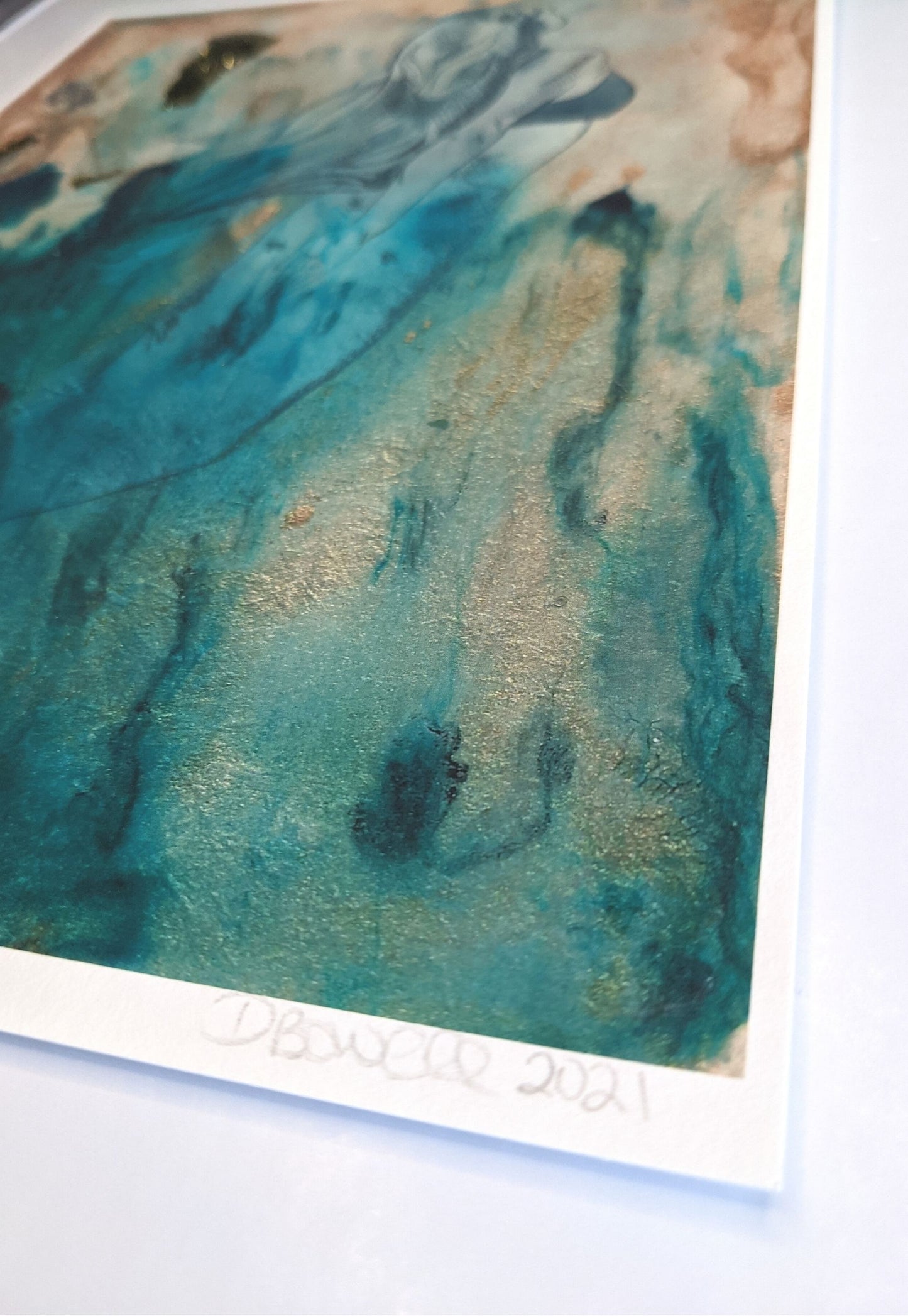 Print, Ritual Hand Embellished with gold leaf (A4)