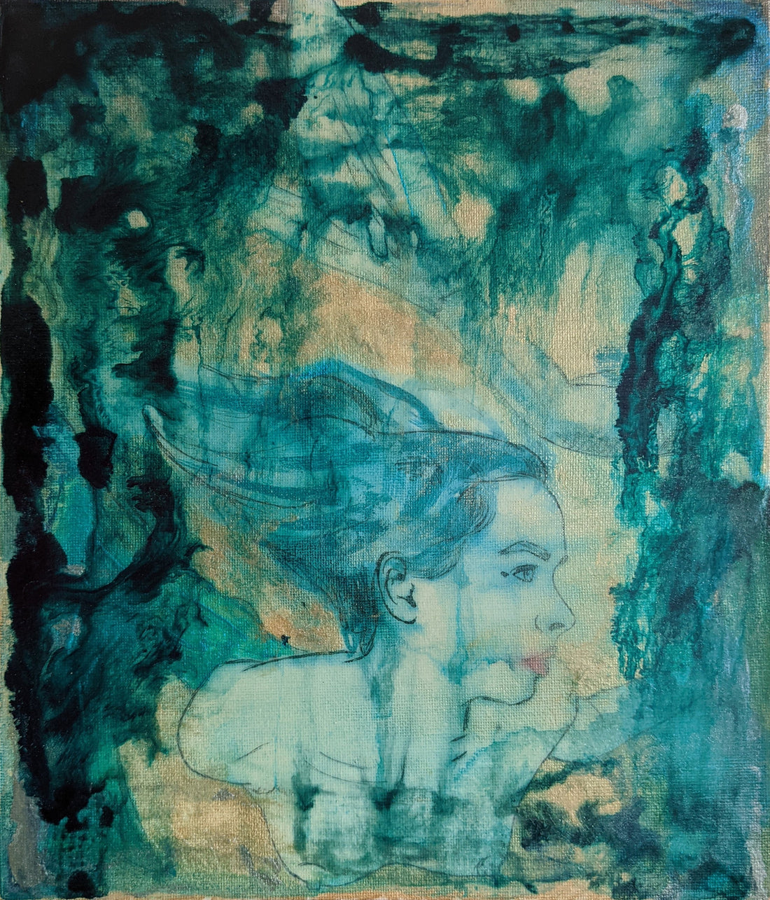 Den Lille Harfrue, original painting of the Little Mermaid by Dianne Bowell