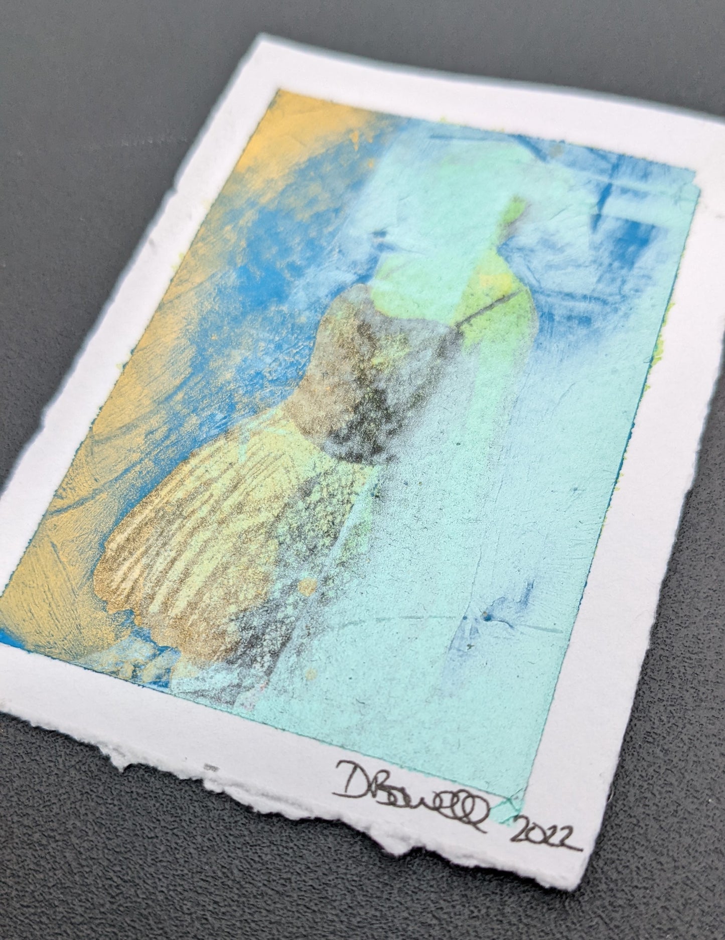 Kneel, ACEO, ATC, Artist Trading card